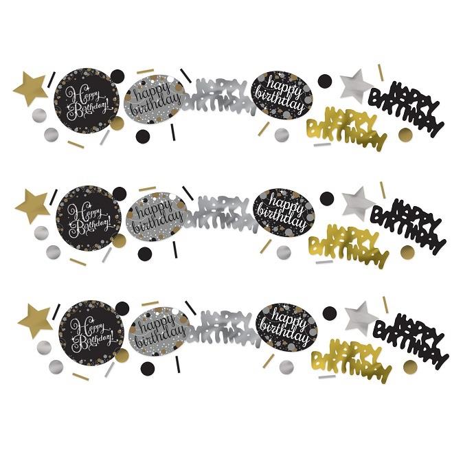 Gold Sparkle Happy Birthday Party Table Confetti | Decoration