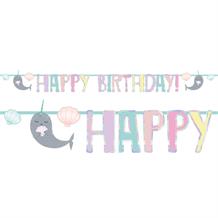 Narwhal Happy Birthday Letter Banner