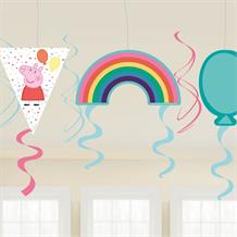 Peppa Pig Rainbow Hanging Swirl Party Decorations