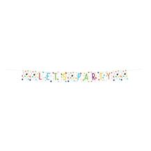 Rainbow Colourful Confetti Happy Birthday Party Flag Banner | Bunting | Decoration