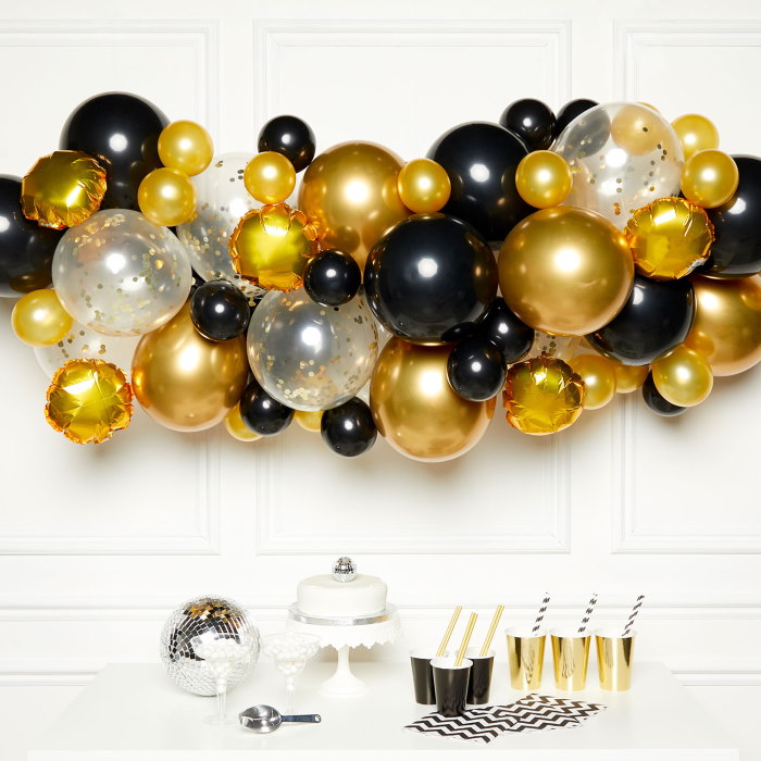 Black and Gold Balloon Garland | Arch Kit