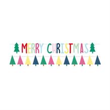 Merry Christmas and Christmas Trees Banner | Decoration