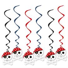 Pirate Skull Party Hanging Swirl Decorations