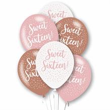 Sweet 16 | 16th Birthday | Rose Gold Mix Latex Balloons
