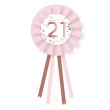 Rose Gold 21st Birthday Rosette | Badge