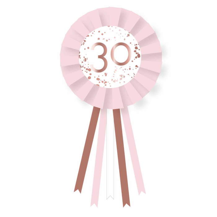 Rose Gold 30th Birthday Rosette | Badge