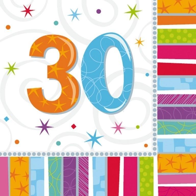 Radiant 30th Birthday Party Napkins | Serviettes