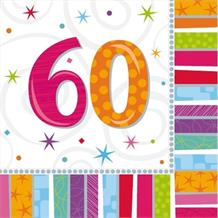 Radiant 60th Birthday Party Napkins | Serviettes