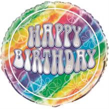 Tie Dye 18" Happy Birthday Foil | Helium Balloon