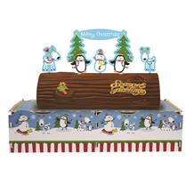 Joyful Snowman Yule Log Party Cake Stand