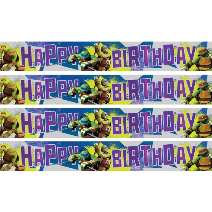 Teenage Mutant Ninja Turtles Happy Birthday Foil Banner Decoration