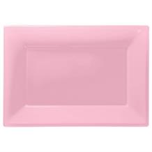 Baby Pink Plastic Party Serving Platter Plates