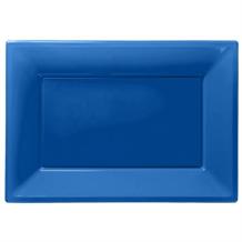 Royal Blue Plastic Party Serving Platter Plates
