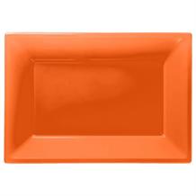 Orange Plastic Party Serving Platter Plates
