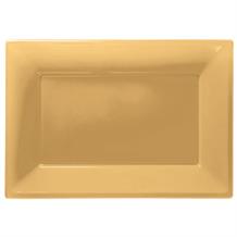 Gold Plastic Party Serving Platter Plates