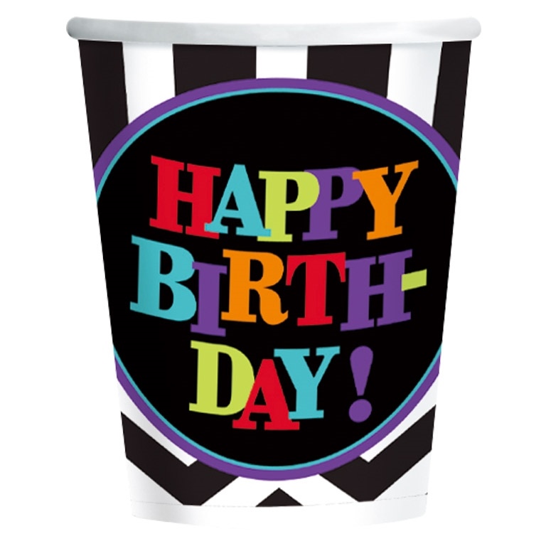 Chevron Happy Birthday Party Cups