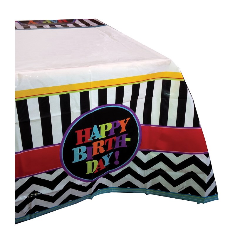 Chevron Happy Birthday Party Tablecover | Tablecloth