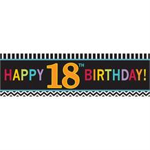 Chevron 18th Giant Happy Birthday Banner | Decoration
