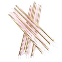 Pink and Gold Extra Tall Cake Candles | Decorations