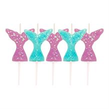 Mermaid Glitter Tails Birthday Cake Candles | Decoration