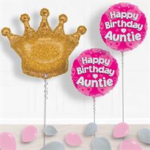 Inflated Happy Birthday Auntie | Aunty Helium Balloon Package in a Box.