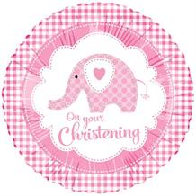 Pink Elephant Christening Foil | Helium Balloon