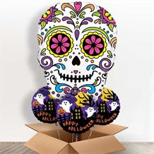 Day of the Dead Skull Shaped Giant Balloon in a Box Gift