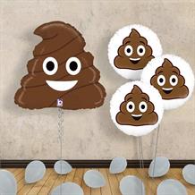 Emoji Poop Inflated Helium Balloons Delivered | Party Save Smile