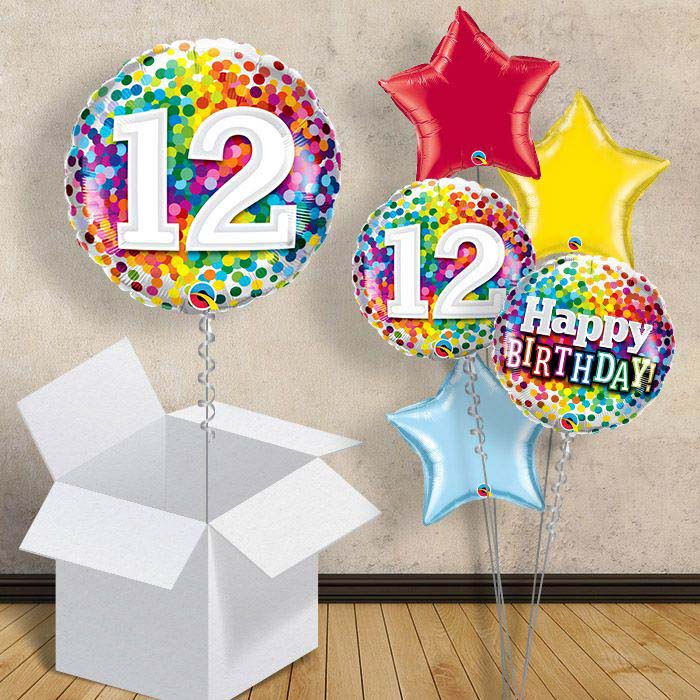 Colourful Confetti 12th Birthday 18&#34; Balloon in a Box