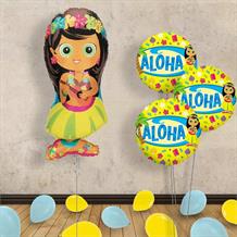 Hula Girl Summer Inflated Balloons Delivered | Party Save Smile