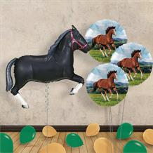 Helium Horse Balloons Delivered Inflated (Black) | Party Save Smile