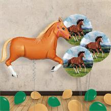 Helium Horse Balloons Delivered Inflated (L Brown) | Party Save Smile