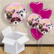 Puppies Happy Birthday | Sunglasses 18" Balloon in a Box