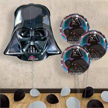 Darth Vader Head Giant Balloon with 3 Balloon Bouquet Inflated Balloon in a Box