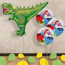 Green T Rex | Dinosaur Giant Balloon with 3 Balloon Bouquet Inflated Balloon in a Box