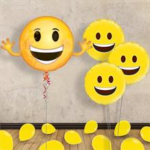 Emoji Smile Inflated Helium Balloons Delivered | Party Save Smile