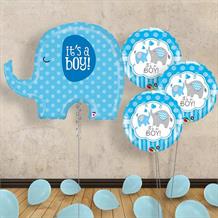 Elephant It's a Boy Baby Shower Inflated Helium Balloons Delivered