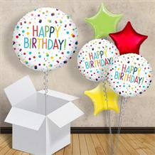 Rainbow Confetti Happy Birthday Balloon in a Box | Party Save Smile