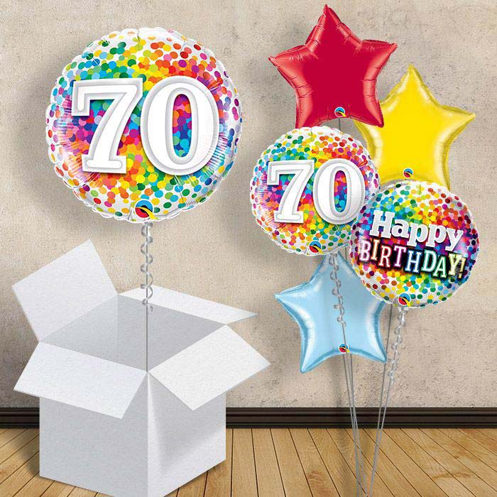 Colourful Confetti 70th Birthday 18&#34; Balloon in a Box