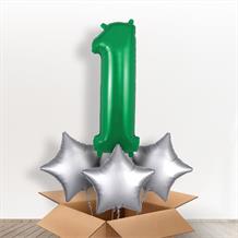 Dark Green Giant Number 1 Balloon in a Box Gift