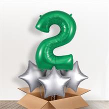 Dark Green Giant Number 2 Balloon in a Box Gift