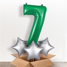 Dark Green Giant Number 7 Balloon in a Box Gift