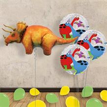 Triceratops | Dinosaur Giant Balloon with 3 Balloon Bouquet Inflated Balloon in a Box