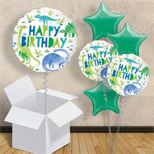 Blue and Green Dinosaur Happy Birthday 18" Balloon in a Box