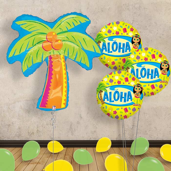 Tropical Palm Tree Inflated Helium Balloons Delivered | Party Save Smile