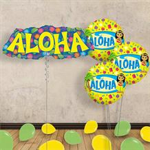 Aloha Luau Giant Balloon with 3 Balloon Bouquet Inflated Balloon in a Box