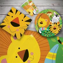 Animal Jungle 8 to 48 Guest Starter Party Pack - Tablecover | Cups | Plates | Napkins