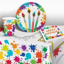 Art | Arty | Paint Happy Birthday Party 8 to 48 Guest Starter Party Pack - Tablecover | Cups | Plates | Napkins