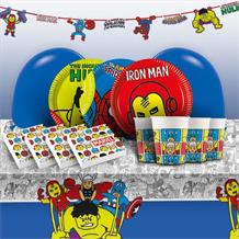 Marvel Avengers Pop Art 8 to 48 Guest Premium Party Pack - Tableware | Balloons | Decoration