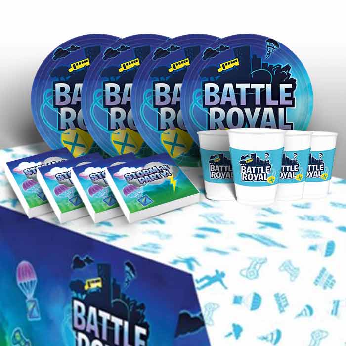Battle Royal | Gaming 8 to 48 Guest Starter Party Pack - Tablecover | Cups | Plates | Napkins